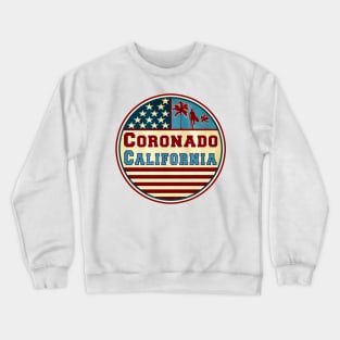 Surfing Coronado California Ocean Surf Palms Surfer Crewneck Sweatshirt